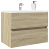 Armario de lavabo contrachapada roble Sonoma 60x38.5x45 cm 3