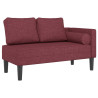 Chaise longue com almofadões tecido vermelho tinto 2