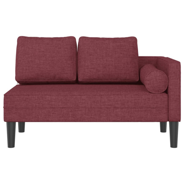 Chaise longue com almofadões tecido vermelho tinto M 3