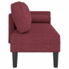 Chaise longue com almofadões tecido vermelho tinto 4