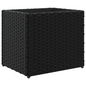 Floreira em rattan sintético preto 36x30x32 cm H