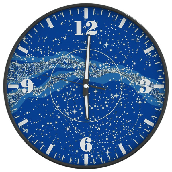 Reloj de pared con escalas y agujas luminosas azul Ø30 cm D