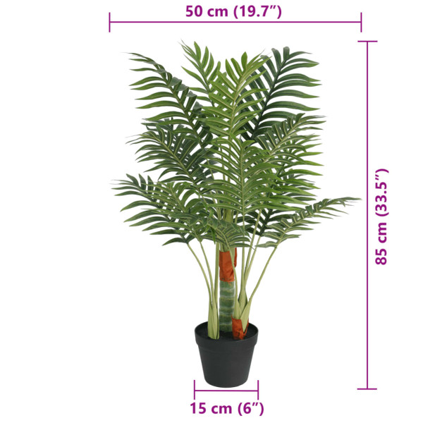 Palmera artificial con 3 troncos PP verde 85 cm M 5