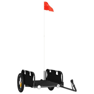 Remolque para bicicletas hierro y tela Oxford negro H