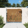 Puerta de jardín acero corten diseño hierba 85x100 cm 1
