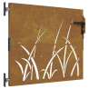 Puerta de jardín acero corten diseño hierba 85x100 cm 2