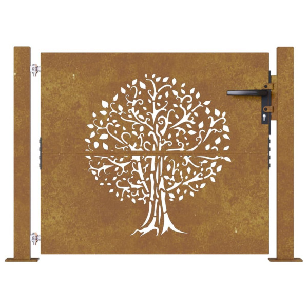Puerta de jardín acero corten diseño árbol 105x80 cm M 4