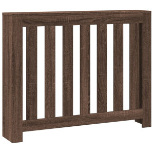 Cubierta de radiador madera ingeniería marrón roble 104x20x82cm H
