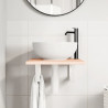 Estante de lavabo de pared de acero y madera maciza de roble 3