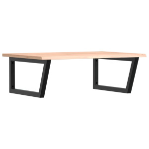 Estante de lavabo de pared de acero y madera maciza de roble H