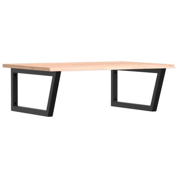 Estante de lavabo de pared de acero y madera maciza de roble M 2