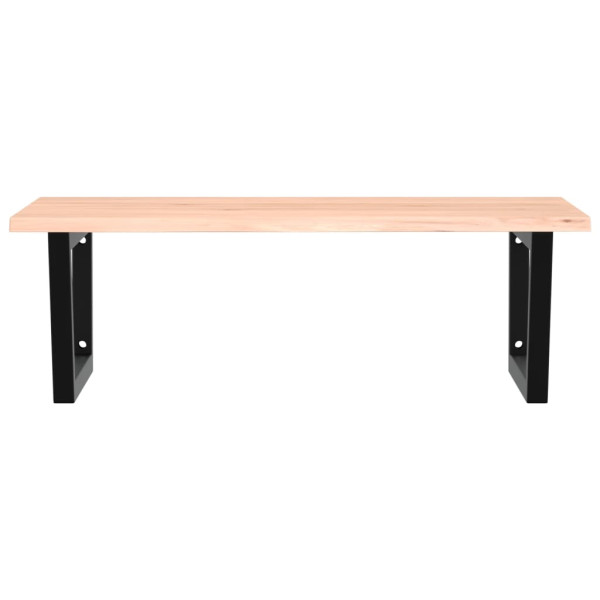 Estante de lavabo de pared de acero y madera maciza de roble M 4