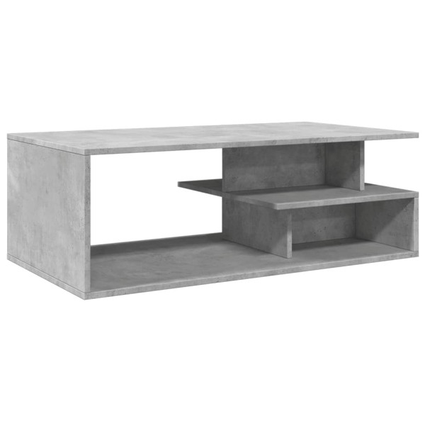 Mesa de centro madera de ingeniería gris hormigón 102x55x35 cm M 2