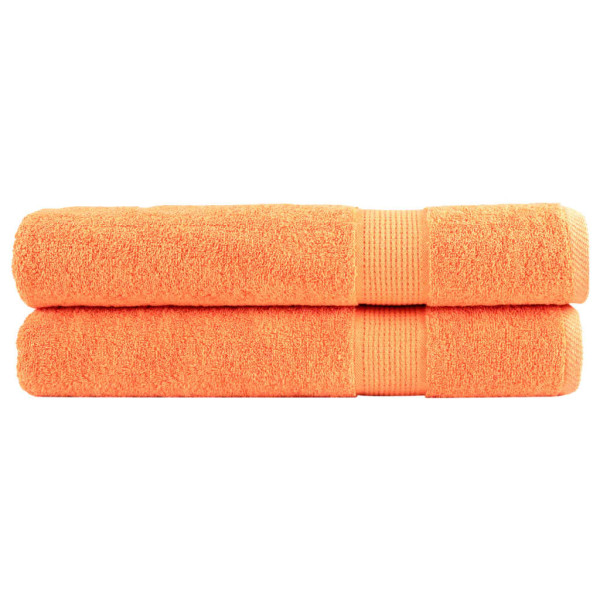 Toallas premium 2 uds 100% algodón naranja 100x200 cm 600 gsm D