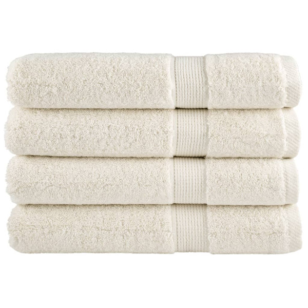 Toallas premium 4 uds 100% algodón crema 100x200 cm 600 gsm D