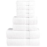8pcs Conjunto toalhas banho premium SOLUND 600 gsm branco 1