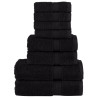 8pcs Conjunto toalhas banho premium SOLUND 600 gsm preto 1