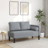 Chaise lounge com almofadões tecido cinzento-claro 1