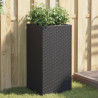 Vaso/floreira de jardim 40x40x80 cm vime PE preto 1