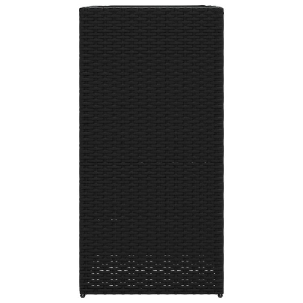 Vaso/floreira de jardim 40x40x80 cm vime PE preto M 5