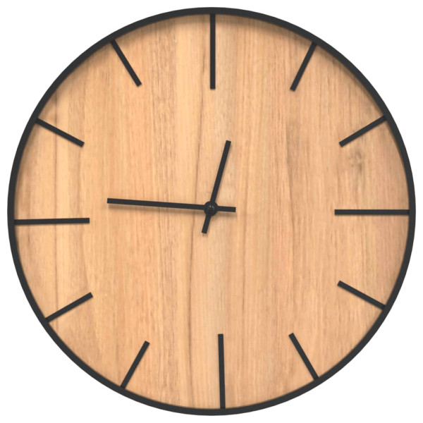 Reloj de pared de hierro y madera de ingeniería marrón Ø39 cm M 2
