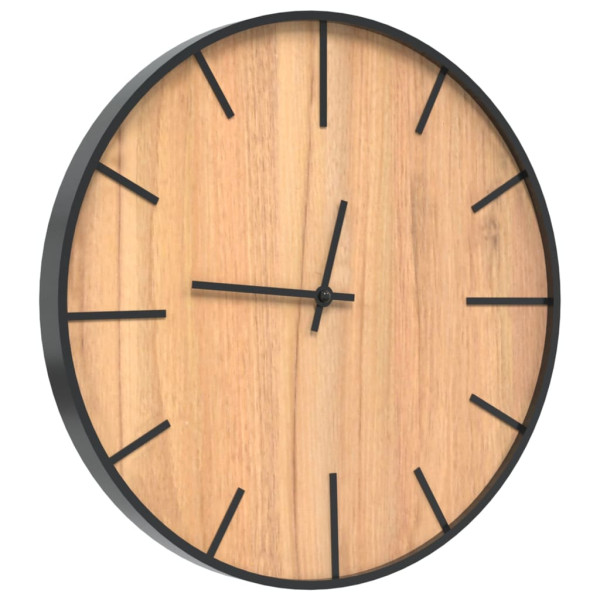 Reloj de pared de hierro y madera de ingeniería marrón Ø39 cm M 3