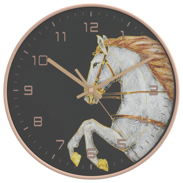 Reloj de pared poliestireno y cristal dorado y blanco Ø29.5 cm M 2