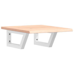 Prateleira de parede p/ lavatório aço/madeira carvalho maciça H