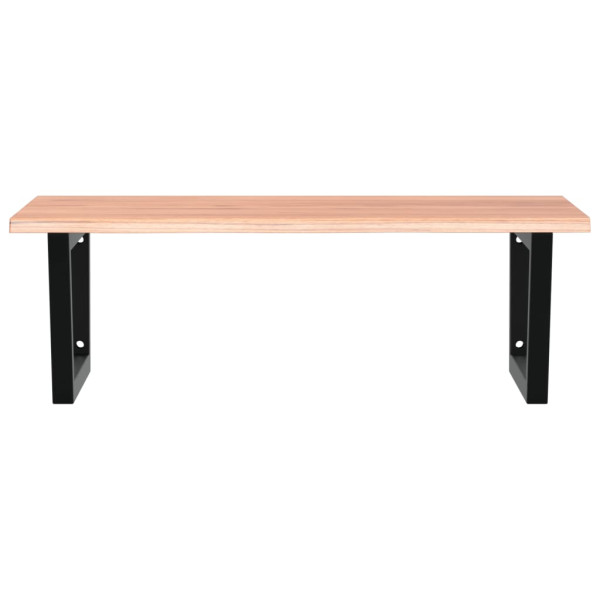 Estante de lavabo de pared de acero y madera maciza de roble M 4