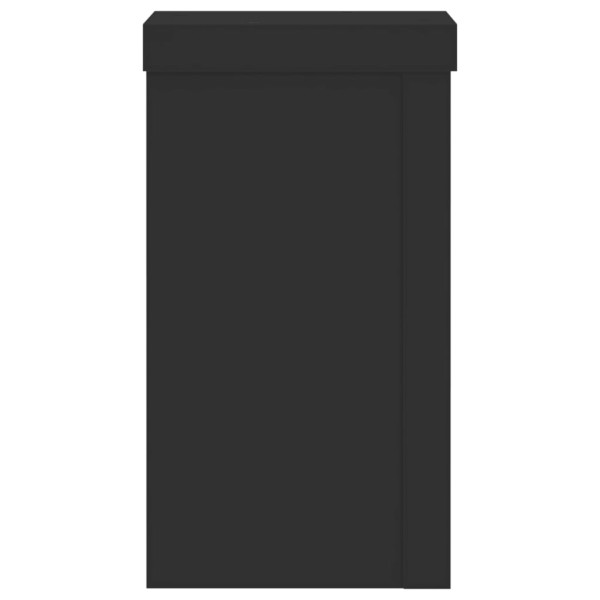 Soportes de plantas 2 uds madera ingeniería negro 10x10x18 cm M 5