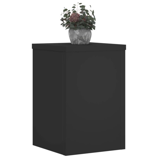 Soportes de plantas 2 uds madera ingeniería negro 25x25x35 cm M 3
