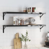 Prateleiras de parede 2pcs 100x23.5 cm aço inoxidável prateado 1