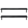 Estantes de pared 2 uds acero inoxidable negro 100x23.5 cm 5