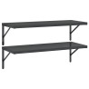 Prateleiras de parede 2 pcs 100x40 cm aço inoxidável prateado 2