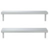 Estantes de pared 2 uds acero inoxidable plateado 75x23.5 cm 5