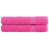 Toallas premium 2 uds 100% algodón rosa 100x200 cm 600 gsm 1