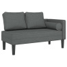 Chaise lounge com almofadões tecido cinzento-escuro 2