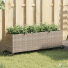 Jardinagem com rodas e 3 potters rattan PE cinza 107x32x38 cm 1