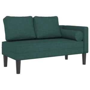 Chaise lounge com almofadões tecido verde-escuro H