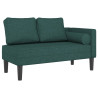 Chaise lounge com almofadões tecido verde-escuro 2