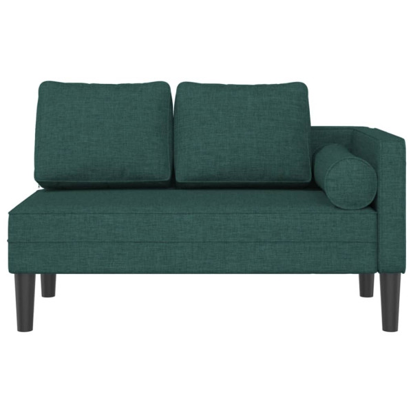 Chaise lounge com almofadões tecido verde-escuro M 3