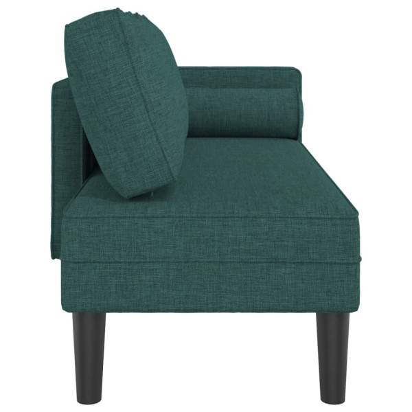 Chaise lounge com almofadões tecido verde-escuro M 4