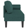 Chaise lounge com almofadões tecido verde-escuro 4