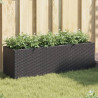 Jardinagem com 3 potes de rattan sintético preto 105x30x32 cm 1