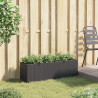 Jardinera con 3 maceteros ratán sintético negro 105x30x32 cm 3