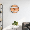 Reloj de pared hierro y madera de olivo marrón Ø35 cm 1