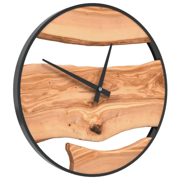 Reloj de pared hierro y madera de olivo marrón Ø35 cm M 3