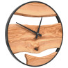 Reloj de pared hierro y madera de olivo marrón Ø35 cm 3