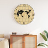 Reloj de pared de madera de ingeniería amarillo y negro Ø50 cm 5