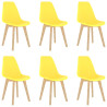 Cadeiras de jantar 6 pcs plástico amarelo 1